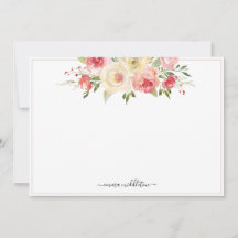 Personalized Pink Blooms Watercolor Floral