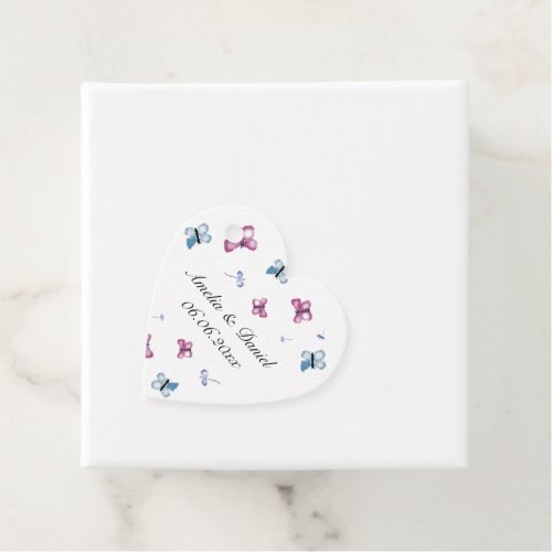 Personalized Pink  Blue Butterfly Favor Tags
