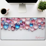 Personalized Pink & Blue Gemstone Desk Mat<br><div class="desc">Elevate your workspace with this personalized desk mat adorned with a captivating arrangement of pink and blue gemstones. The vibrant colors and natural textures create a mesmerizing and inspiring backdrop for your work. Make it truly yours by adding your name or a motivational quote. The smooth surface provides a comfortable...</div>
