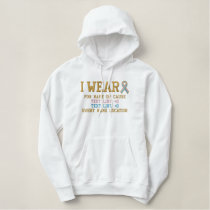 Personalized Pink Blue Ribbon Awareness Embroidery Embroidered Hoodie