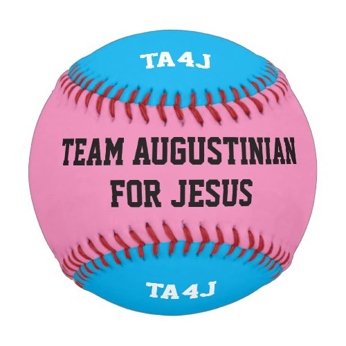 Personalized Pink Blue TEAM JESUS Monogram Baseball