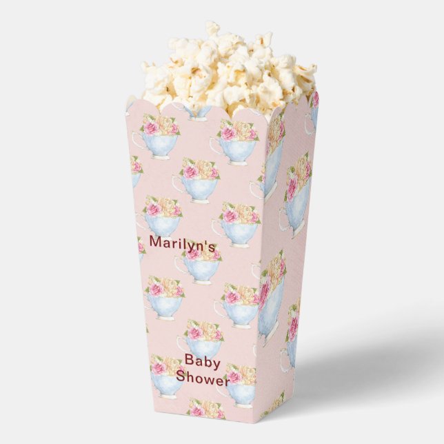 Personalized Pink Boho Florals Popcorn Box (Popped)