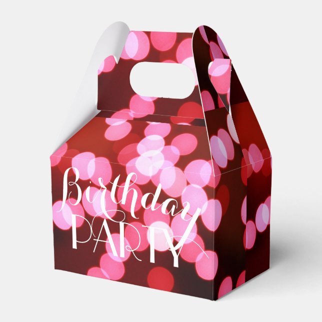 Personalized  Pink Bokeh Sparkle Lights Favor Box (Front Side)