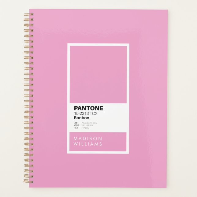 Personalized Pink Bonbon Notebook | Custom Name (Front)