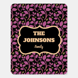  Personalized Pink Botanical Family name design  Foam Board