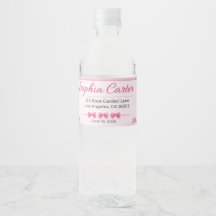 Personalized Pink Bottle Label Set