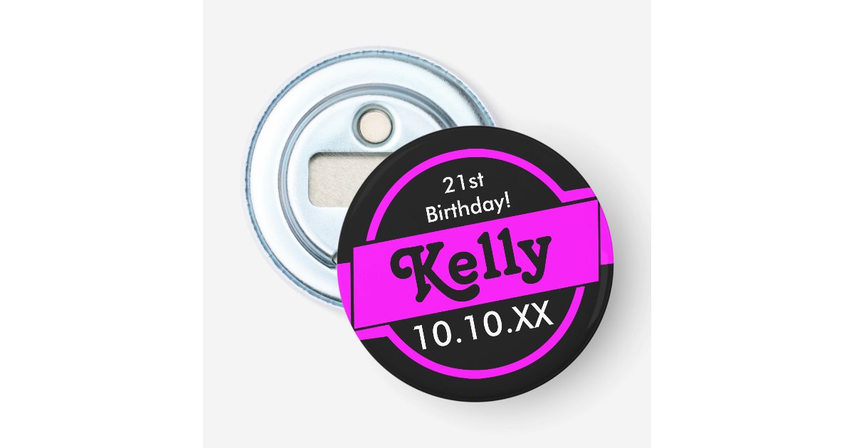 Personalized Pink Bottle Opener Zazzle