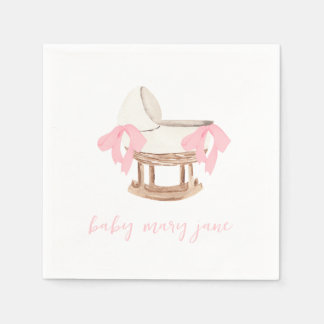 Personalized Pink Bow baby Shower Napkins