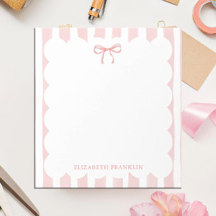 Personalized Pink Bow Bow Coquette Aesthetic Notepad