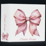 Personalized Pink Bow Bridal Shower Recipe 3 Ring Binder<br><div class="desc">Introducing the Personalized Pink Bow Bridal Shower Recipe 3-Ring Binder, a charming and practical gift that combines elegance with functionality. Designed specifically for the bride-to-be, this custom bridal shower recipe binder features a delightful pink bow motif, adding a touch of sophistication to her kitchen organization. This personalized recipe card binder...</div>