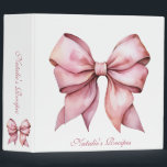 Personalized Pink Bow Bridal Shower Recipe 3 Ring Binder<br><div class="desc">Introducing the Personalized Pink Bow Bridal Shower Recipe 3-Ring Binder, a charming and practical gift that combines elegance with functionality. Designed specifically for the bride-to-be, this custom bridal shower recipe binder features a delightful pink bow motif, adding a touch of sophistication to her kitchen organization. This personalized recipe card binder...</div>