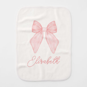 Personalized Pink Bow coquette aesthetic Baby Burp Cloth