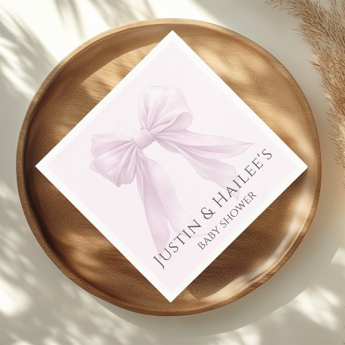 Personalized Pink Bow Girl Coquette Baby Shower