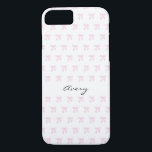 personalized pink bow iPhone 8/7 case<br><div class="desc">cute and personalized</div>