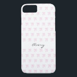 personalized pink bow iPhone 8/7 case<br><div class="desc">cute and personalized</div>