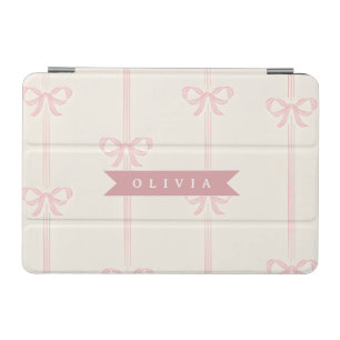 Personalized Pink Bow Name Gift Elegant Coquette iPad Mini Cover