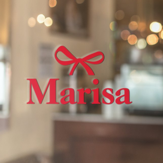 Personalized Pink Bow Name Window Cling (Creator Uploaded)