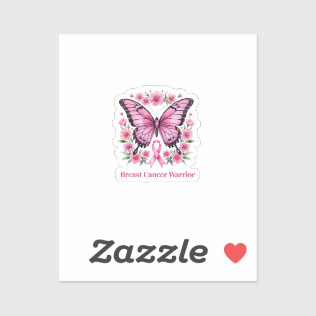 Personalized Pink Breast Cancer Awareness  Sticker (Sheet)