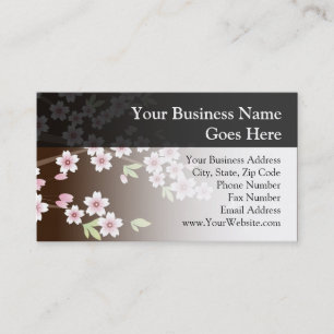 Personalized Pink/Brown Dogwood Blossom Business Card