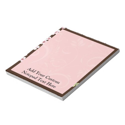 Personalized PinkBrown Dogwood Blossom Notepad