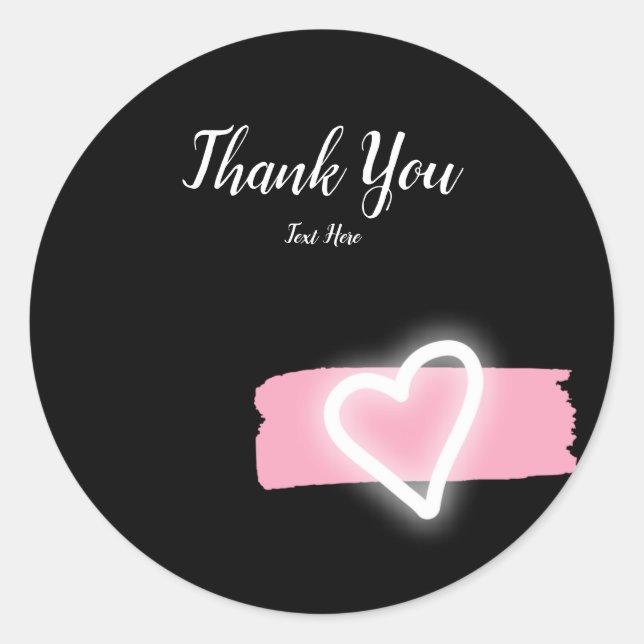 Personalized Pink brushed heart Classic Round Sticker (Front)