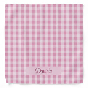 Personalized Pink Buffalo Check Plaid Bandana