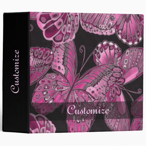 Personalized Pink Butterfly Keepsake Binder