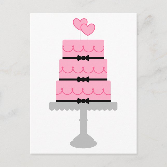 Personalized Pink Cake Postcard (Front)