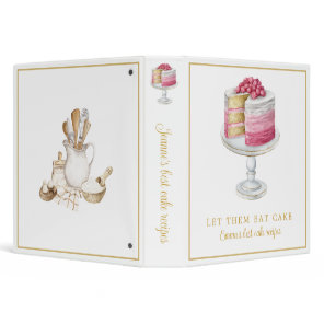 Personalized Pink Cake Recipe  3 Ring Binder