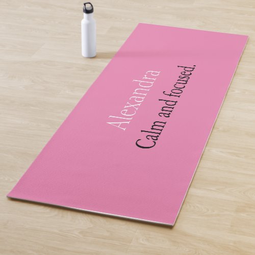 Personalized Pink Calm Focused Yoga Mat