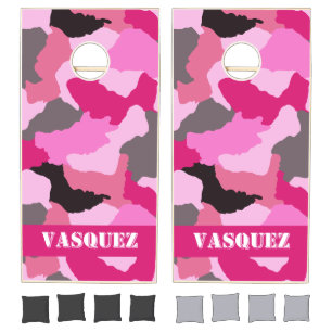 Personalized Pink Camo Cornhole Set