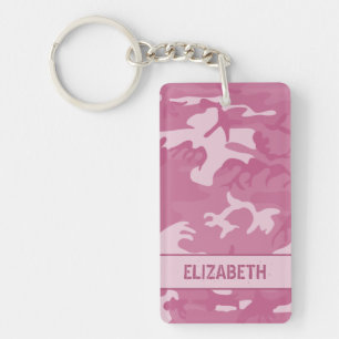 Personalized Pink Camo Keychain
