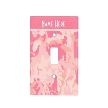 Personalized Pink Camo Light Switch Cover by OneStopGiftShop at Zazzle