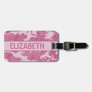 Personalized Pink Camo Luggage Tag