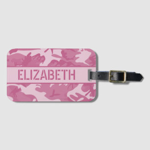 Personalized Pink Camo Luggage Tag