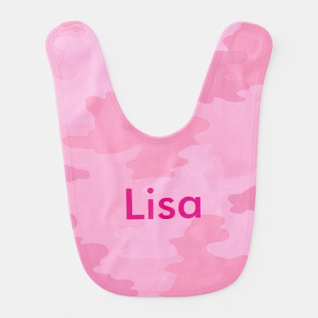 Personalized Pink Camouflage Baby Bib