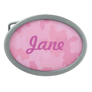 Personalized Pink Camouflage Belt Buckle
