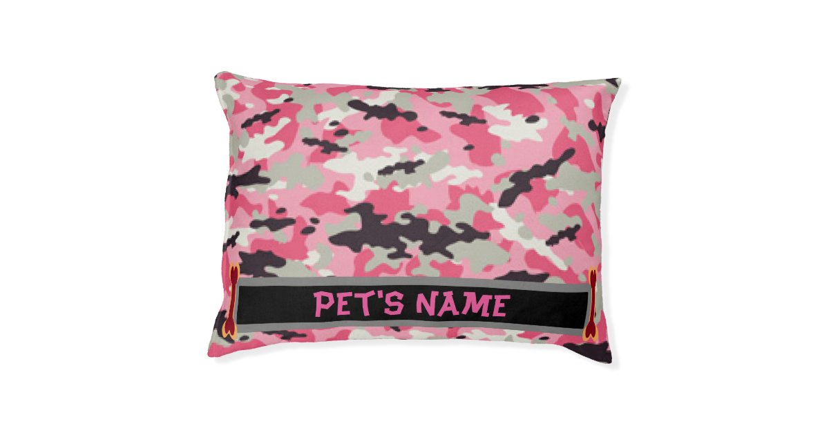 Personalized Pink Camouflage Dog Bed Large Pet Bed Zazzle Com