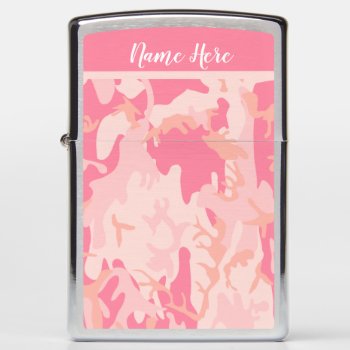 Personalized Pink Camp Zippo Lighters by OneStopGiftShop at Zazzle
