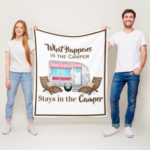 Personalized Pink Camper Blanket