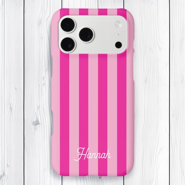 Personalized Pink Candy Stripes Case-Mate iPhone Case (Personalized Pink Candy Stripes Case-Mate iPhone Case)