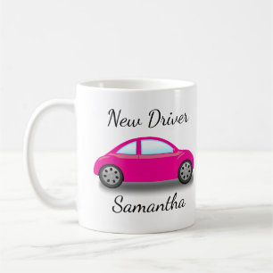 Personalized Pink Car New Driver's License Coffee Mug