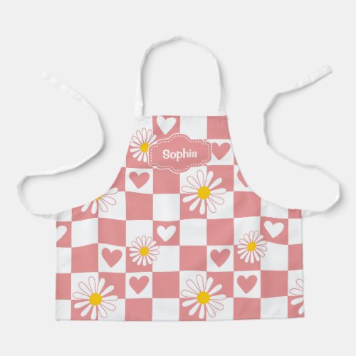 Personalized Pink Checkered Apron