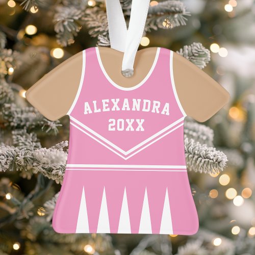 Personalized Pink Cheerleader Uniform Ornament