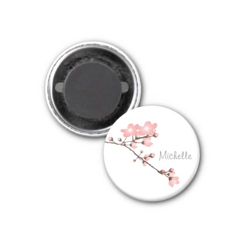 Personalized Pink Cherry Blossom 2  Square Magnet
