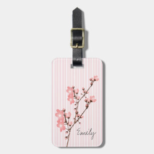 Personalized Pink Cherry Blossom Luggage Tag