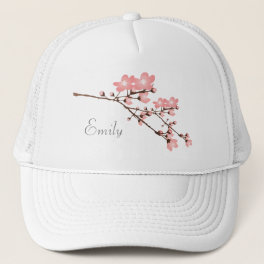 Personalized Pink Cherry Blossom Trucker Hat