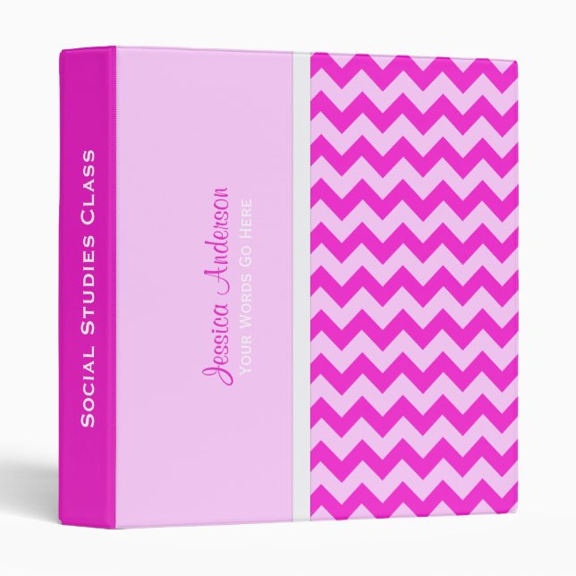 Personalized: Pink Chevron Binder (Front/Spine)