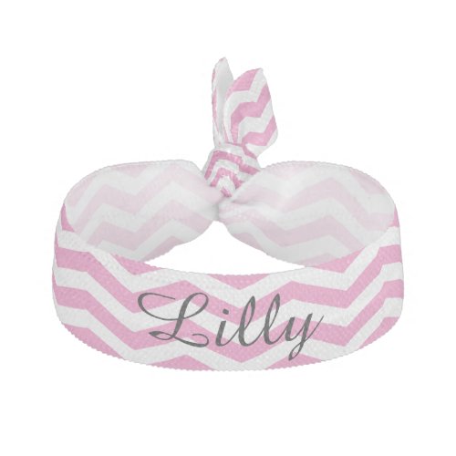 Personalized Pink Chevron Hair Tie
