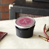 Personalized Pink Chevron Zigzag Monogram Speaker (In Situ)
